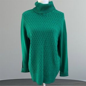 Karen Scott Turtleneck Cableknit Sweater